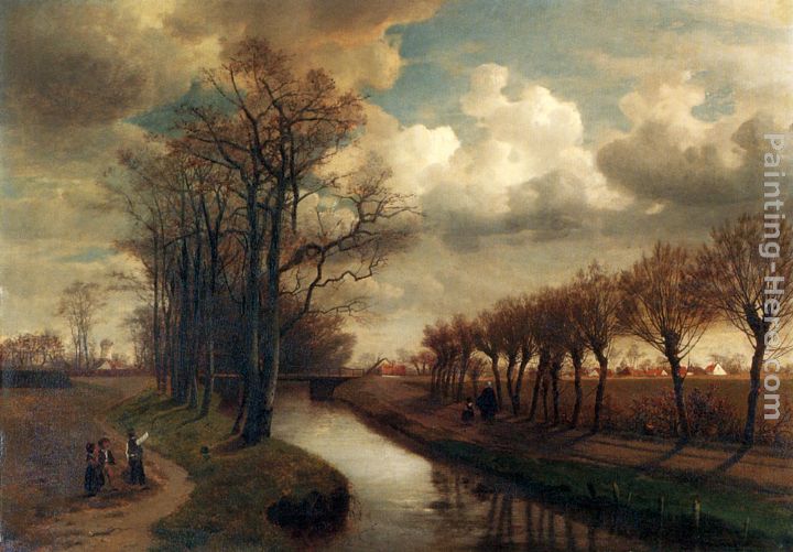 720x501 Jean Pierre Francois Lamoriniere By The Canal Painting Anysize 50% Off - Canal Painting