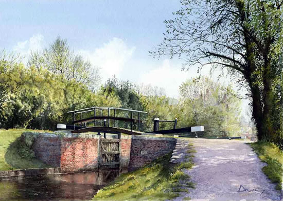 550x392 Lock - Canal Painting