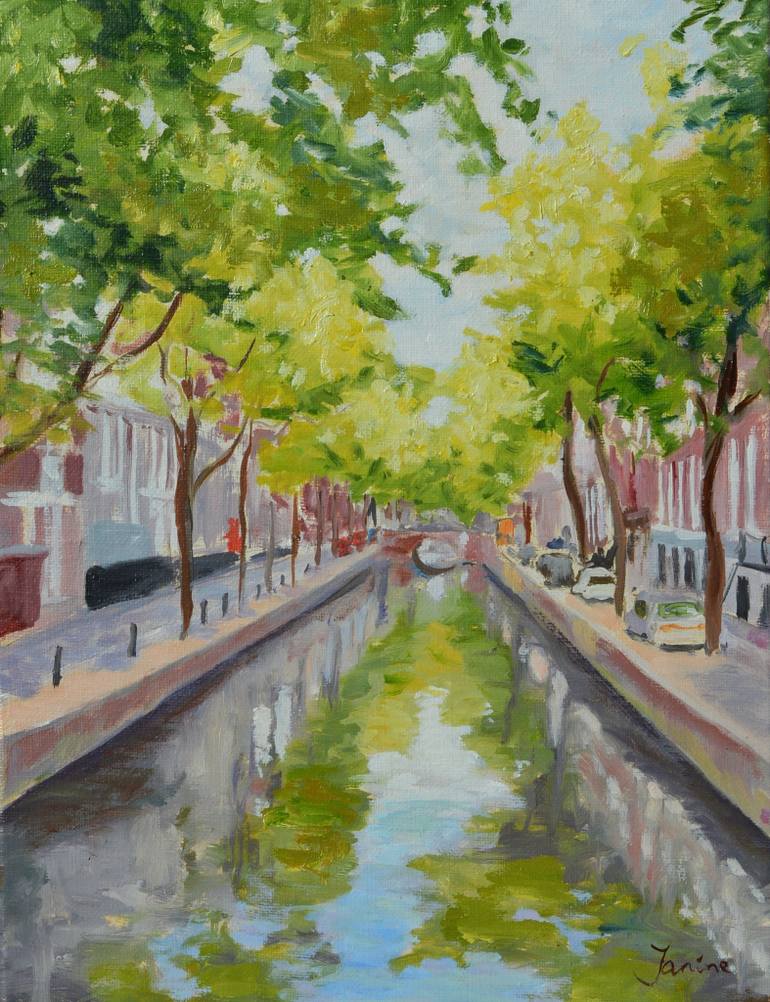 770x1002 Saatchi Art Amsterdam Canal Painting By Janine Van Der Kaaij Kruijmer - Canal Painting