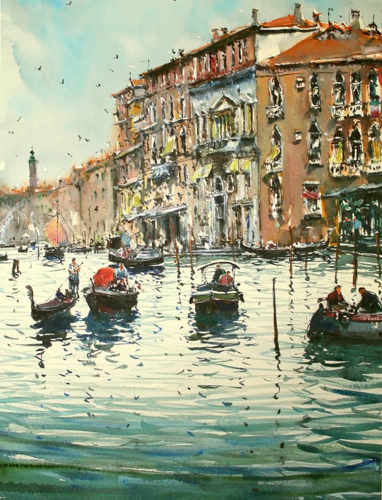 770x1007 Saatchi Art Venice Canal Grande Painting By Maximilian Damico - Canal Painting