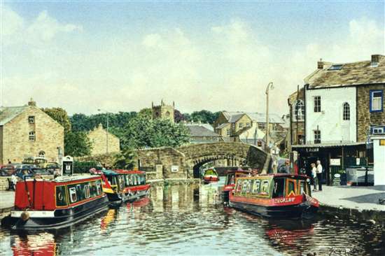 550x366 Skipton Canal Painting By Jeremy Storr - Canal Painting