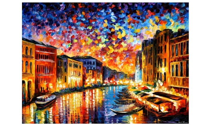 700x420 Venice Grand Canal Oil Painting On Canvas By Leonid Afremov - Canal Painting