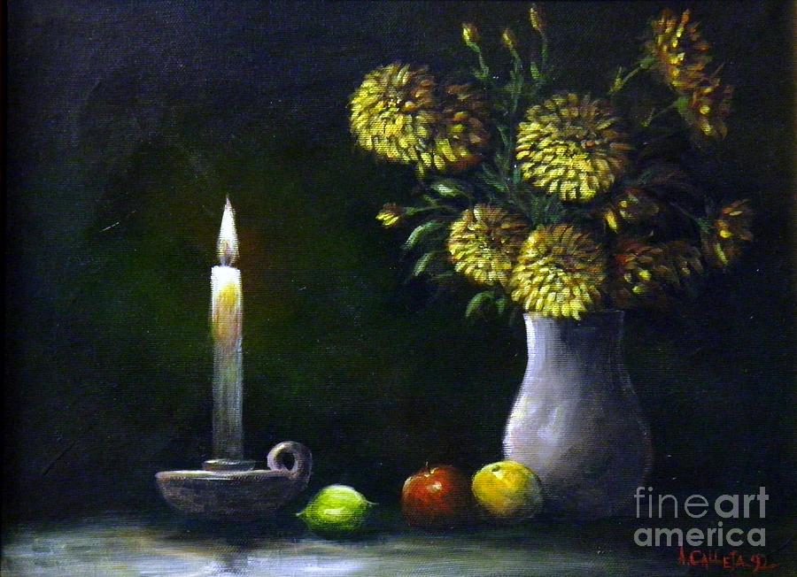900x652 Candle Light Painting By Tony Calleja - Candle Light Painting