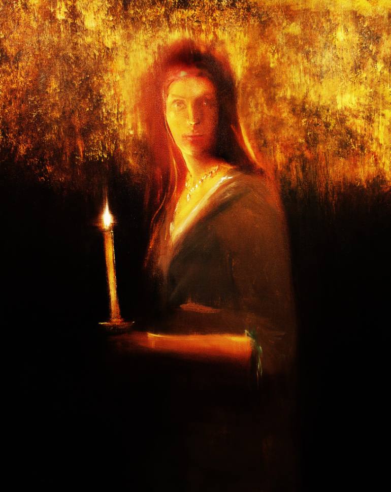 770x969 Saatchi Art By Candlelight Painting By Maurice Sapiro - Candle Light Painting