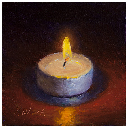 444x444 Wang Fine Art Candle Light Painting A Day Small Daily Painting - Candle Light Painting