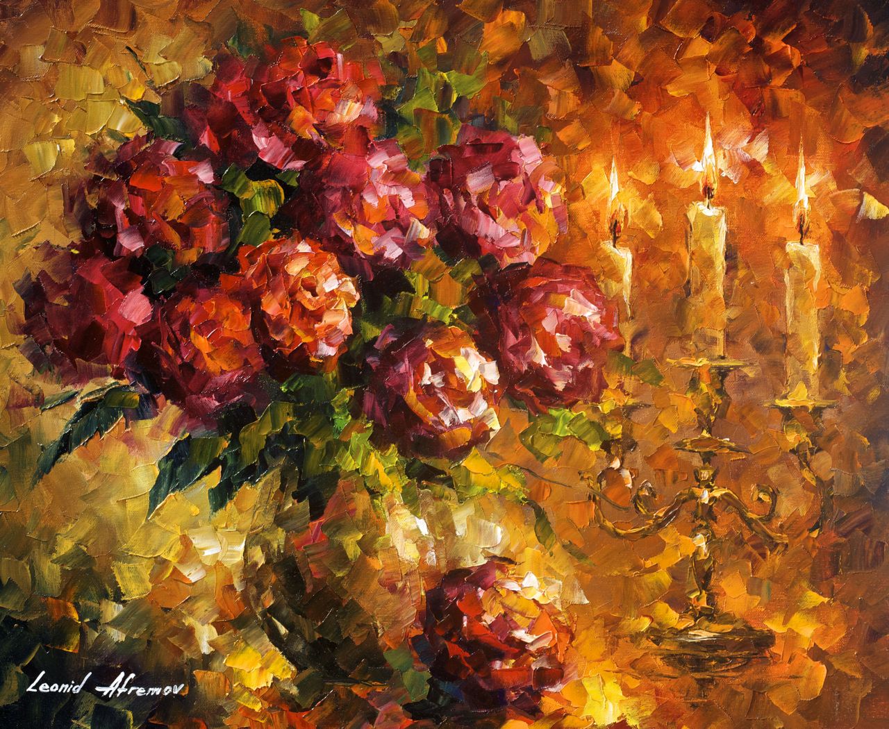 1280x1050 Roses And Candles - Candle Painting