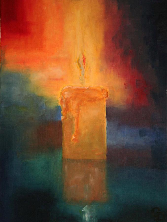 678x900 Candle Flame Painting By George Dadiani - Candle Painting