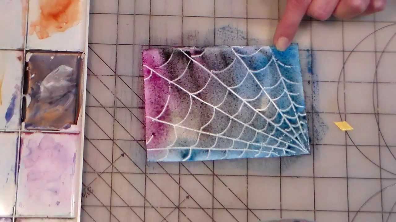 1280x720 Wax Paper Spiderweb Watercolor - Candle Wax Painting