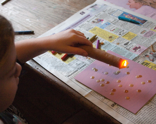 500x400 Craft Knife Crayola Crayon Encaustic Art - Candle Wax Painting