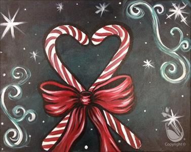 377x300 Girl's Night Out! Candy Cane Love 1222016 - Candy Cane Painting