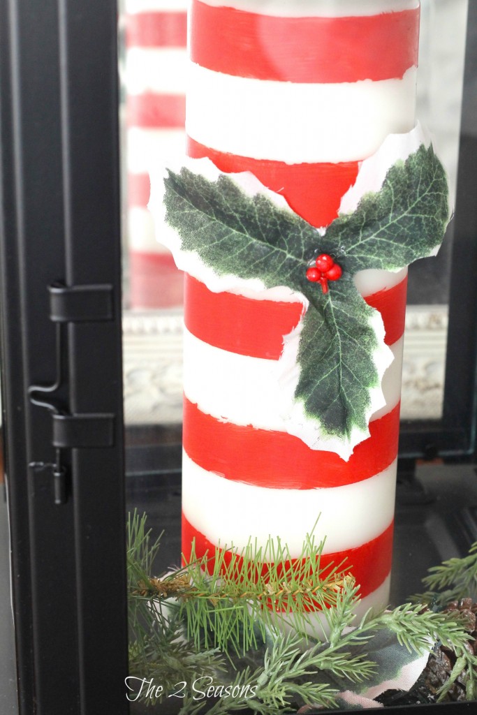 683x1024 Give Plain Candles A Christmas Look By Painting On Red Stripes. - Candy Cane Painting