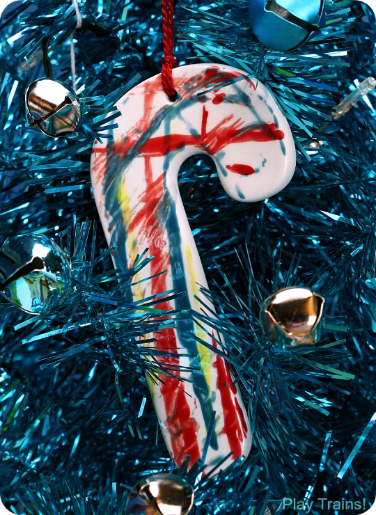 540x740 Painting With Trains Thomas Candy Cane Ornament - Candy Cane Painting