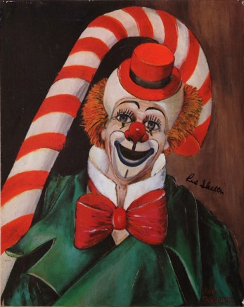 347x437 Candy Cane Clown, The Fine Art Of Red Skelton - Candy Cane Painting