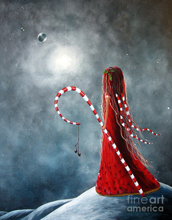 707x900 Candy Cane Fairy By Shawna Erback Painting By Artisan Parlour - Candy Cane Painting