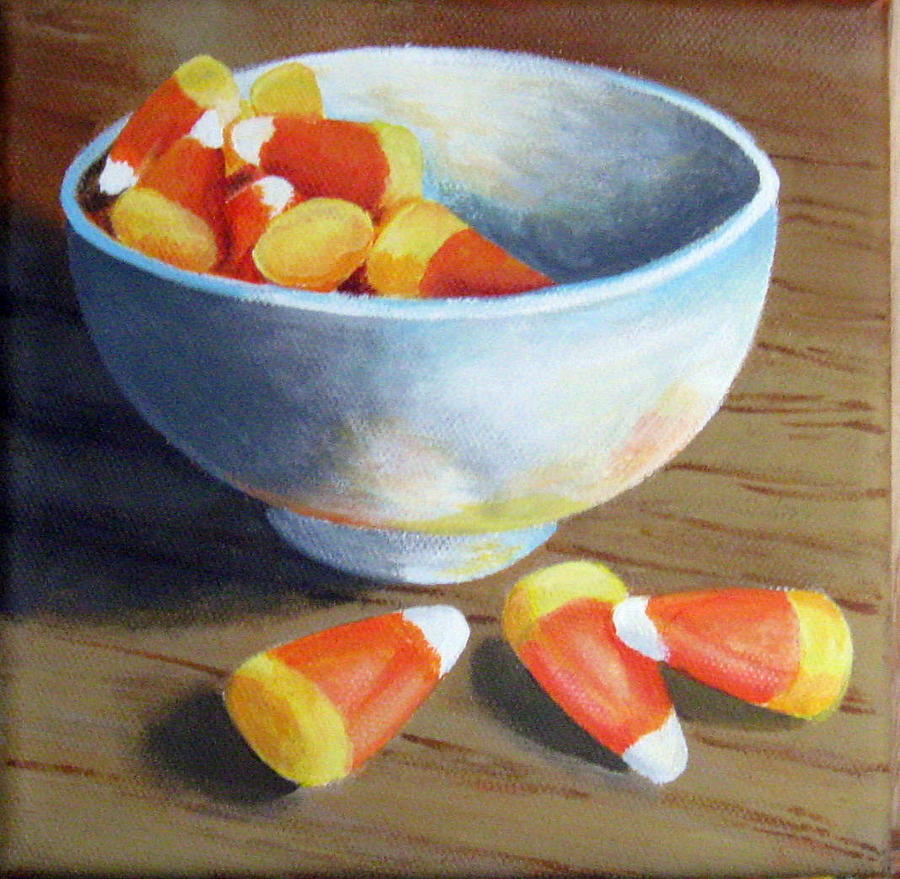 900x879 Candy Corn Painting By Sharon Marcella Marston - Candy Corn Painting