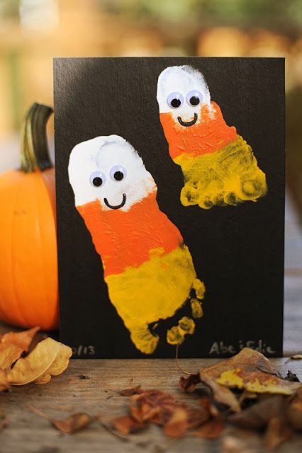 426x640 Candy Corn Footprints. This Site Also Has Cute Finger Painted - Candy Corn Painting