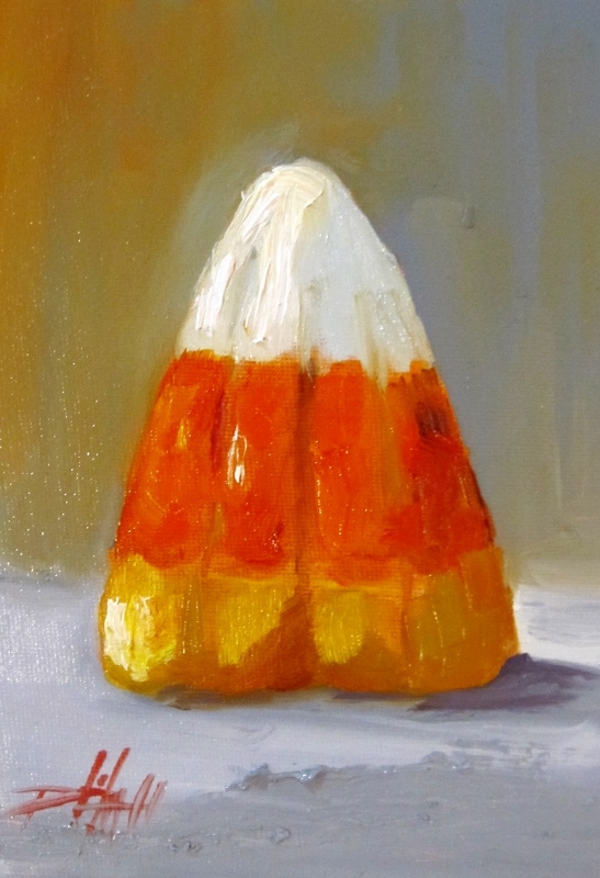 547x800 Painting Of The Day, Daily Oil Paintings By Delilah Candy Corn - Candy Corn Painting