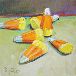 320x317 Small Wonders Daily Paintings By Polly Jones Candy Corn, Last Man - Candy Corn Painting