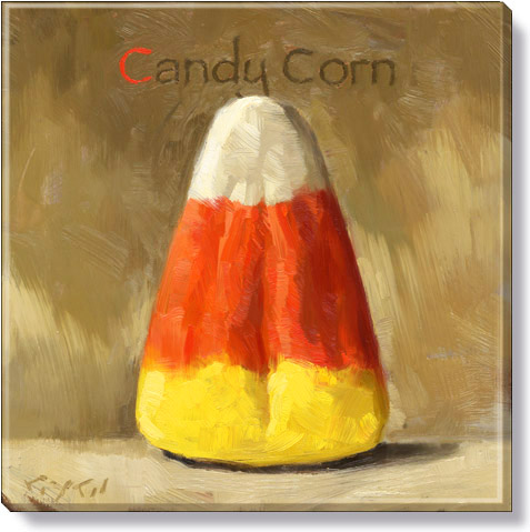 477x479 Candy Corn Halloween Giclee Print - Candy Corn Painting