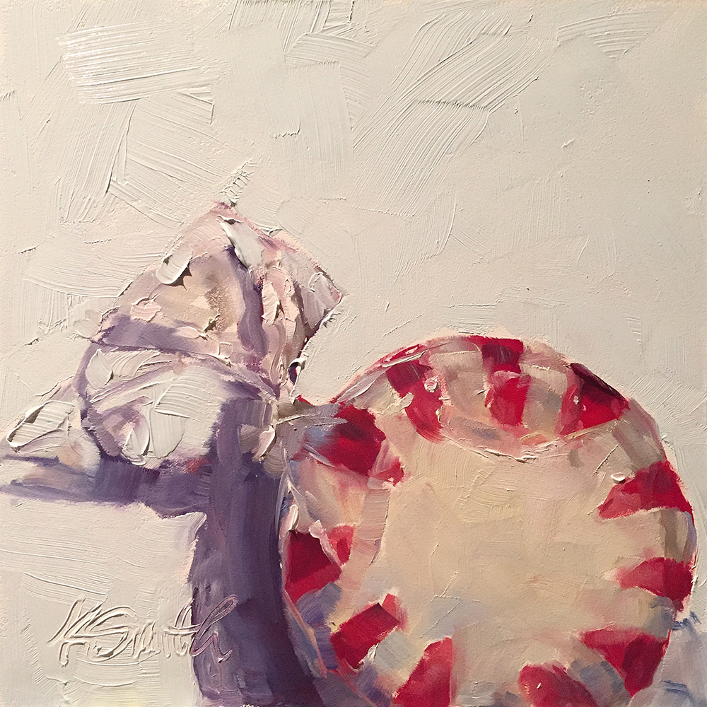 1000x1000 Original Oil Painting Of Peppermint Candy By Artist Kim Smith - Candy Painting