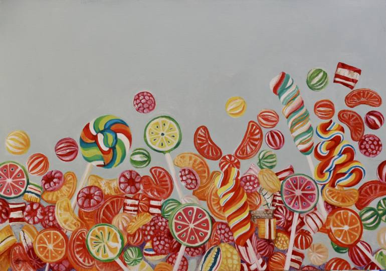 770x540 Saatchi Art Candy Splash Painting By Hannah Bruce - Candy Painting