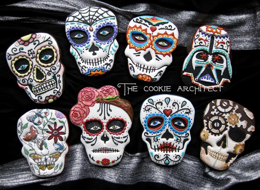 1000x732 Sugar Skull Face Paint Cookies The Cookie Architect Cookie - Candy Skull Painting