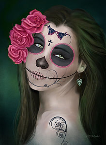 Candy Skull Painting at PaintingValley.com | Explore collection of ...