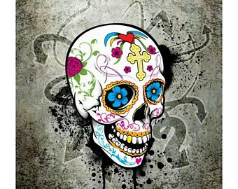 340x270 Sugar Skull Painting Etsy - Candy Skull Painting