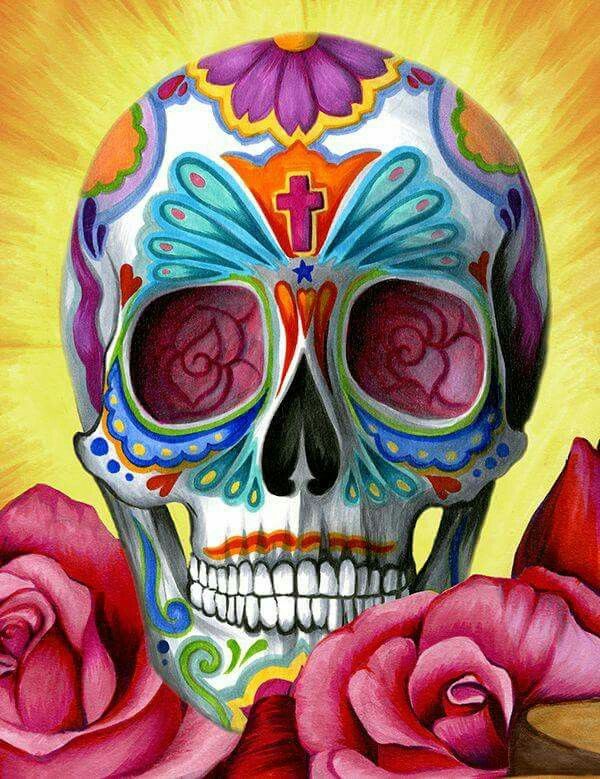 600x779 Beautiful Sugar Skull Sugar - Candy Skull Painting