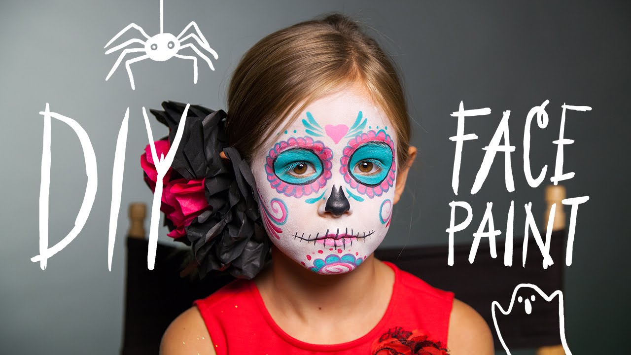 1280x720 Diy Face Paint Sugar Skull Makeup For Halloween - Candy Skull Painting