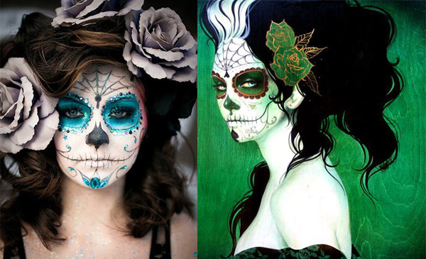 600x365 Dia De Los Muertos Makeup - Candy Skull Painting