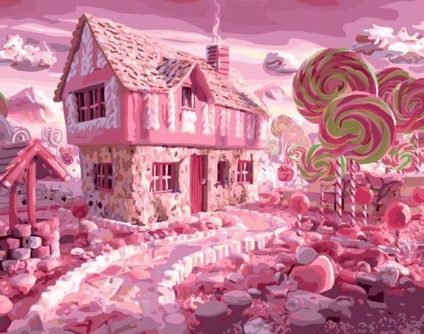 600x473 Diy Painting By Numbers - Candyland Painting