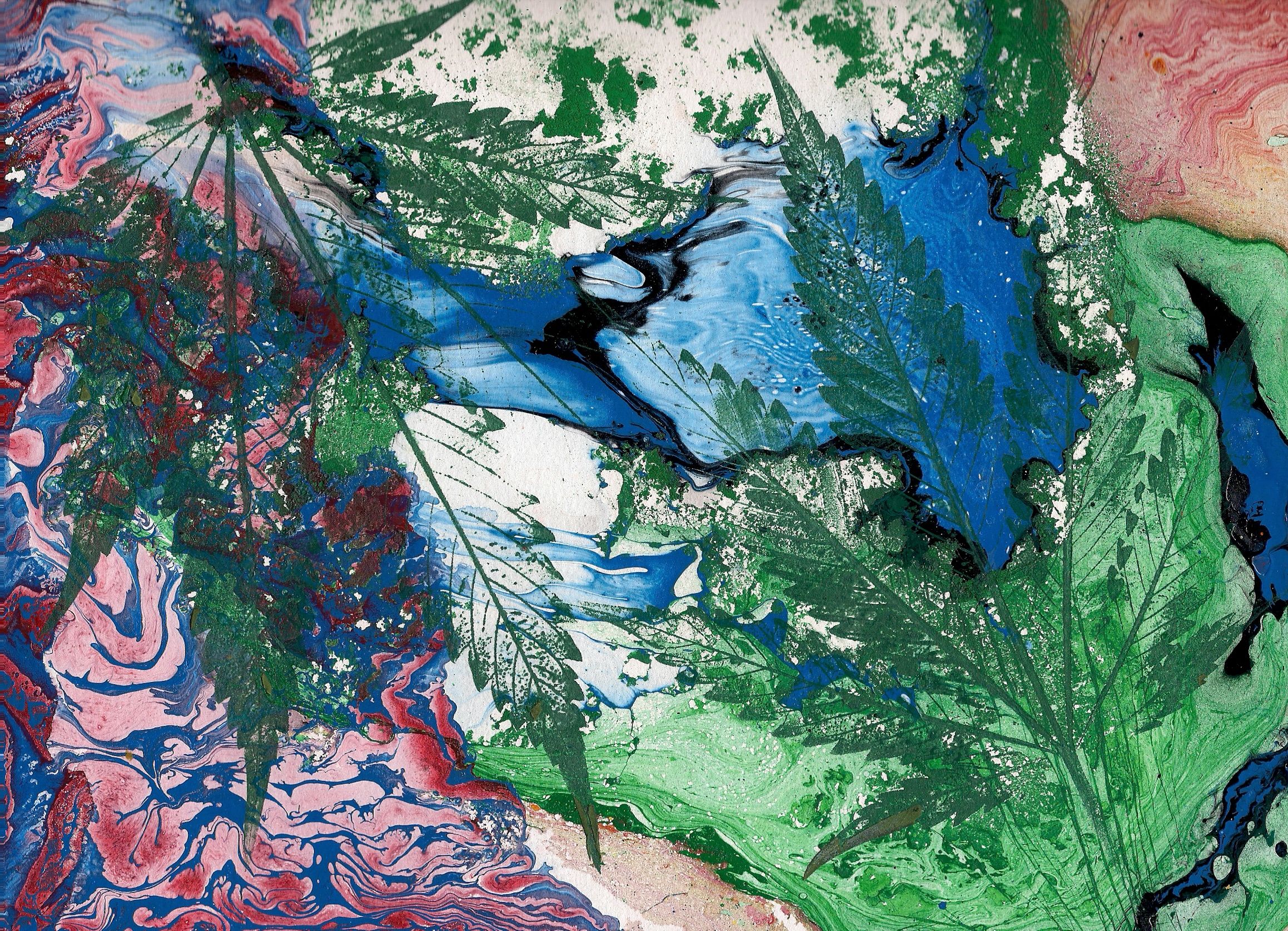 2317x1675 Energetic Storm Particles - Cannabis Painting