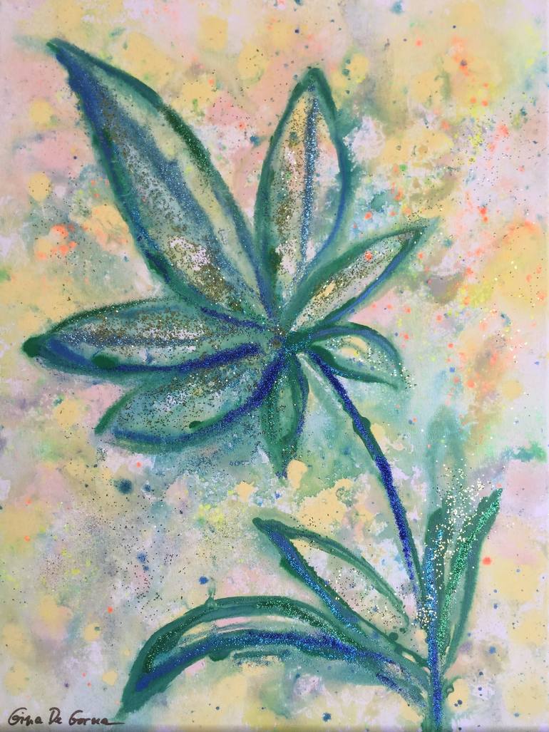 770x1027 Saatchi Art Cannabis Painting By Gina De Gorna - Cannabis Painting