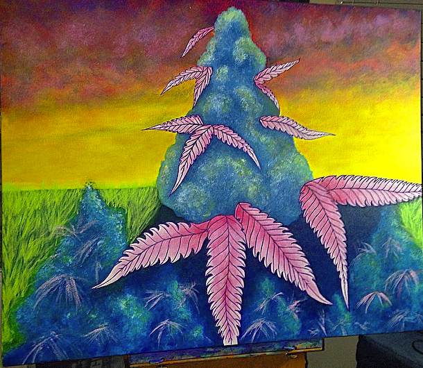 610x530 Blue Dream Nugset - Cannabis Painting