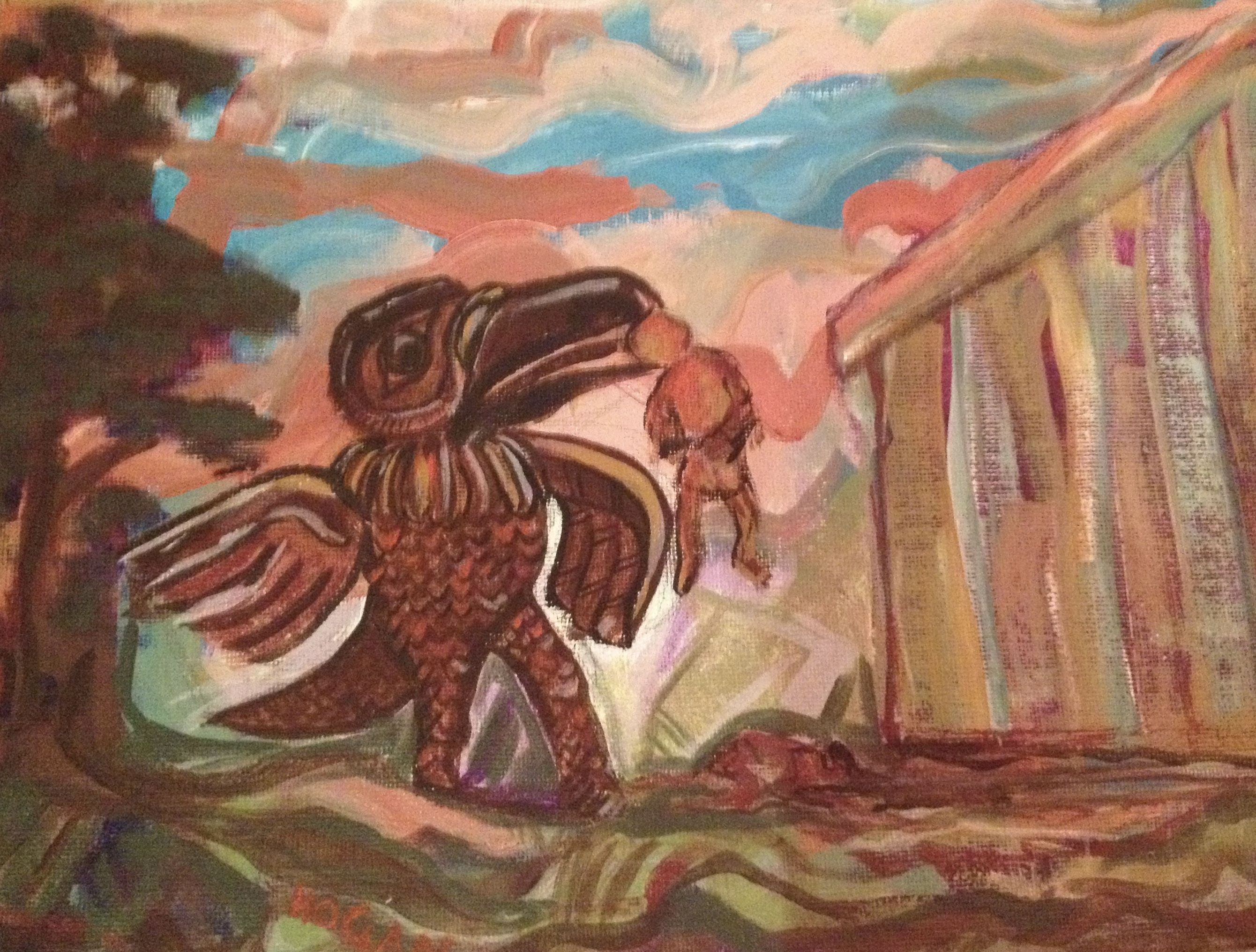 2680x2031 Acrylic On Canvas Board - Cannibal Painting