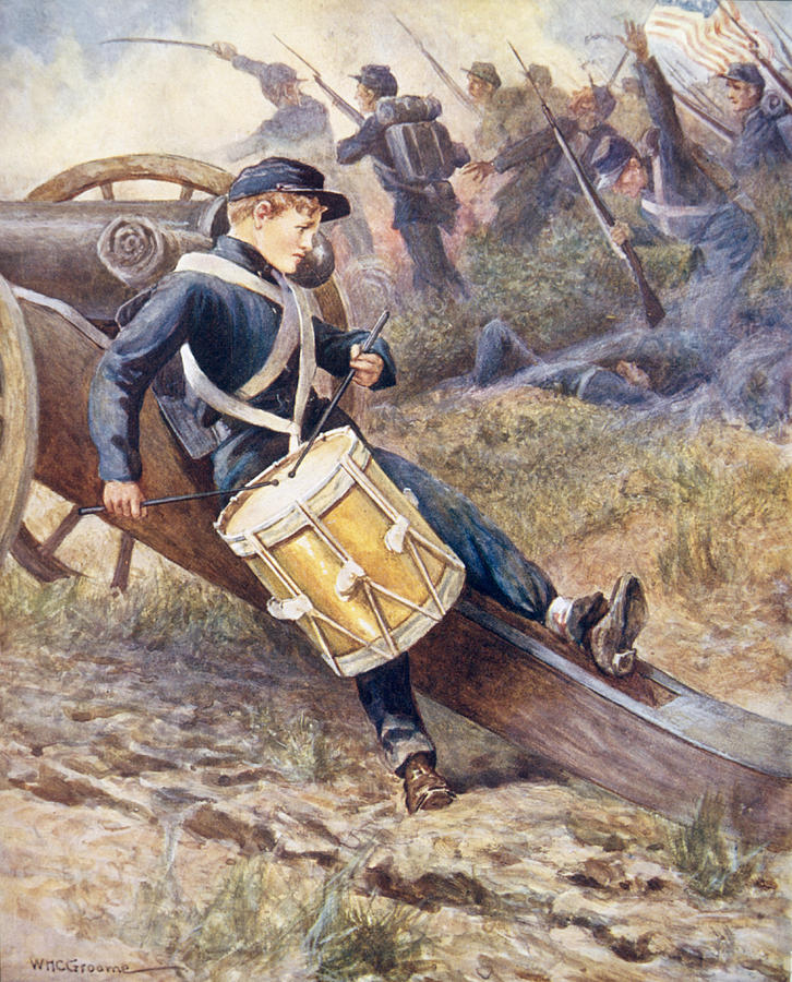 726x900 He Crawled Behind A Cannon And Pale And Paler Grew Painting By - Cannon Painting