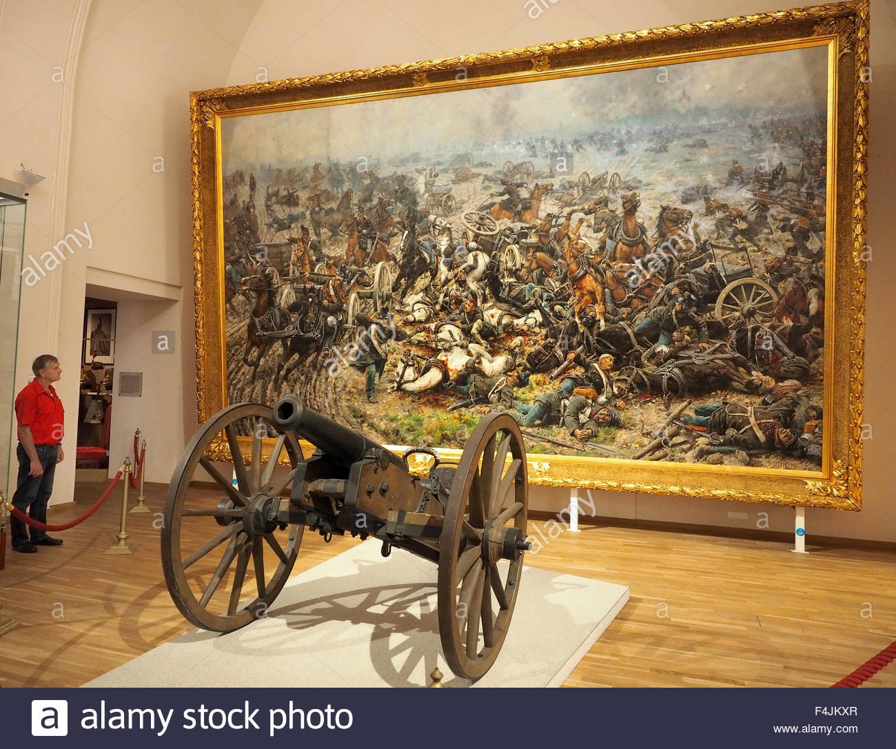 1300x1087 Huge Napoleonic Period Oil Painting And Cannon In The Museum - Cannon Painting