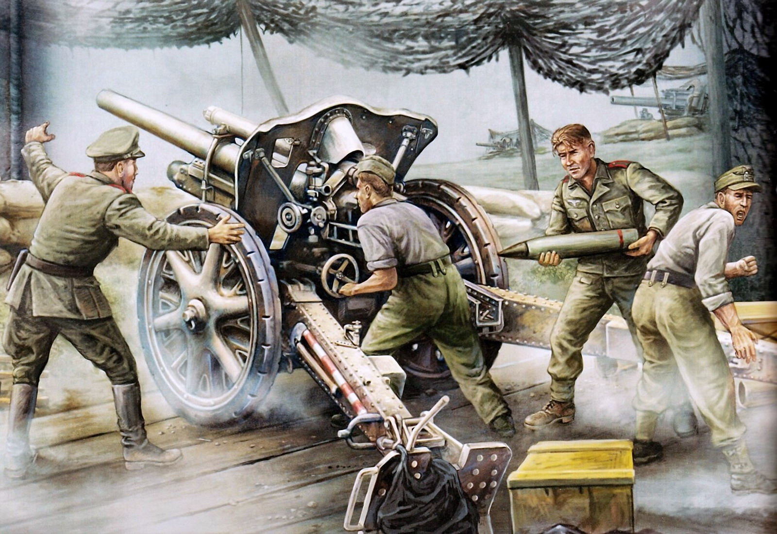 1600x1101 Image Cannon Painting Art Army - Cannon Painting