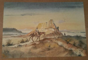 300x206 Monument Valley Western Arizona Watercolor Cowboy Jack Cannon - Cannon Painting