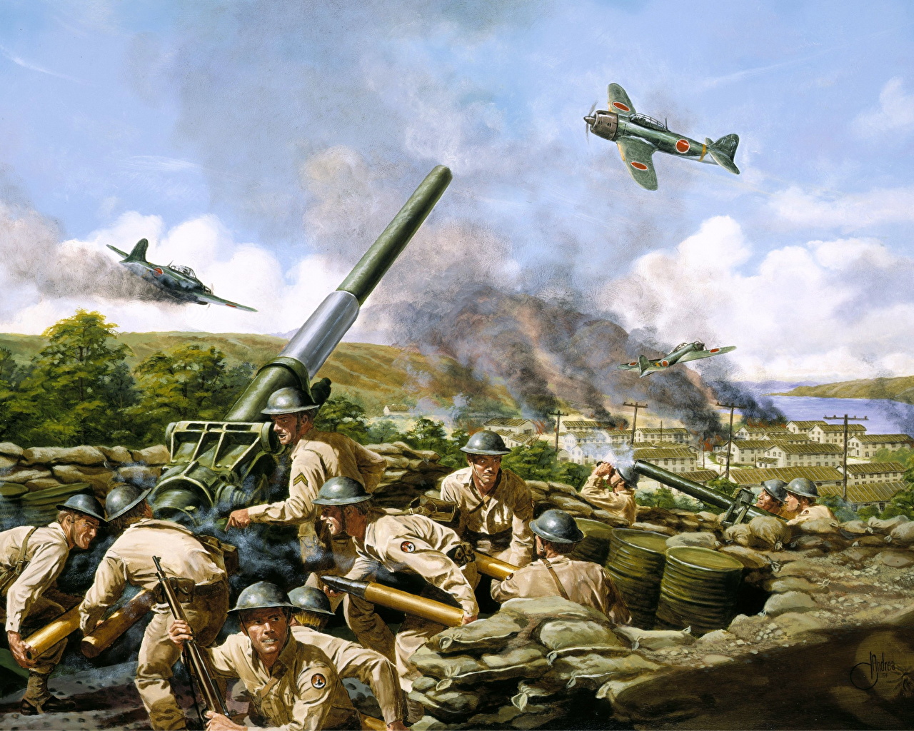 1280x1024 Photo Cannon Painting Art Army 1280x1024 - Cannon Painting