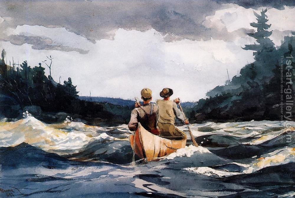 1000x670 Canoe In The Rapids Winslow Homer Reproduction 1st Art Gallery - Canoe Painting