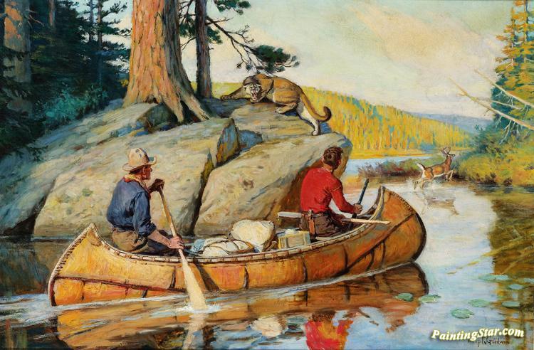 750x492 In The Canoe Artwork By Philip R. Goodwin Oil Painting Amp Art - Canoe Painting