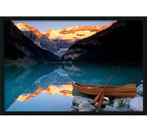 600x540 Loon Peak Canoe On Lake Louise Framed Painting Print Wayfair.ca - Canoe Painting