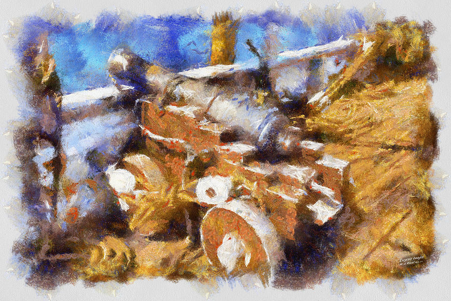 900x600 Tall Ship Canon Painting Painting By Cliff Peterson - Canon Painting