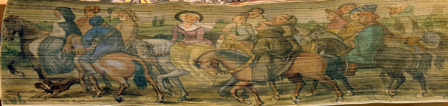 900x213 Fore Edge Paintings. Exhibition Gt Highest Quality - Canterbury Tales Painting