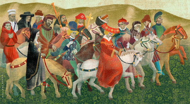 619x340 The Canterbury Tales Review + Comparison - Canterbury Tales Painting
