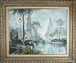 300x249 Untitled (Street Scene) By Phillip Cantrell Signed Oil On Canvas - Cantrell Painting Value