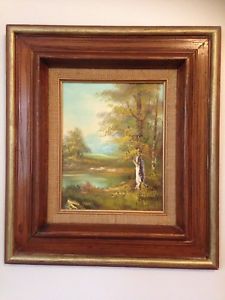 225x300 Vintage 70s Cantrell Signed Framed Original Landscape Oil Painting - Cantrell Painting Value