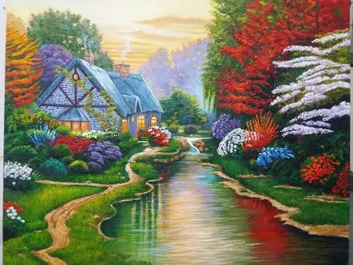 500x375 Landscape Canvas Painting, Oil Painting Amp Knife Painting, Canvas - Canvas And Oil Painting
